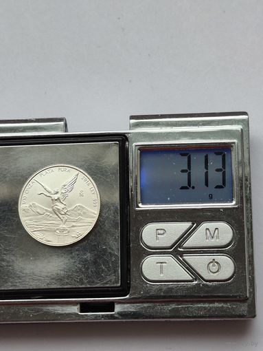 1/10 онза 2016 года. Мексика, Мексиканские Соединенные Штаты (1992 - 2025). Серебряная инвестиционная монета "Свобода". Серебро 999. Монета не чищена. H45610.