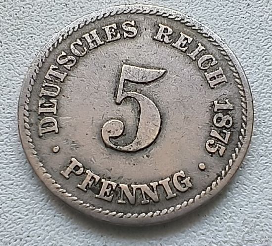Германия 5 пфеннигов, 1875 С  2-1-8