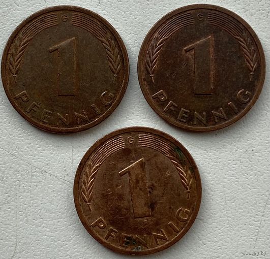 Германия 1 пфенниг 1995 г. G. Цена за 1 шт.