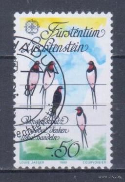 [532] Лихтенштейн 1986. Фауна.Птицы.Ласточки. Гашеная марка.