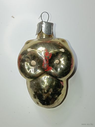 Ёлочная игрушка  - Филин . СССР  . Стекло .