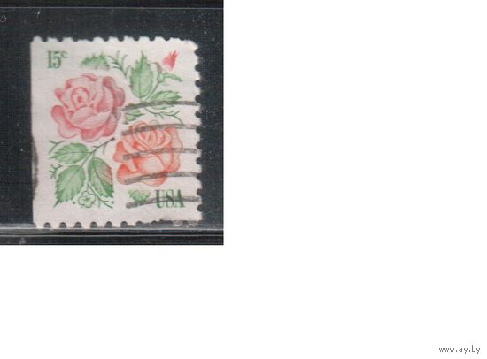 США-1978, (Мих.1354 D) , гаш. , Стандарт, Цветы , Розы  (одиночка),(1)