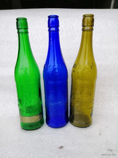 Лидское пиво. Две юбилейные бутылки 140 и 145 лет + "Идеал".