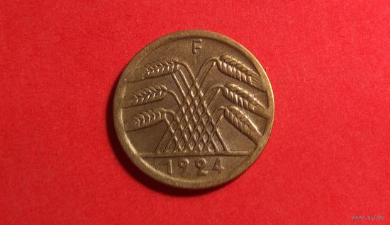 5 пфеннигов 1924 F. Германия. Веймарская республика (Рентенмарка).