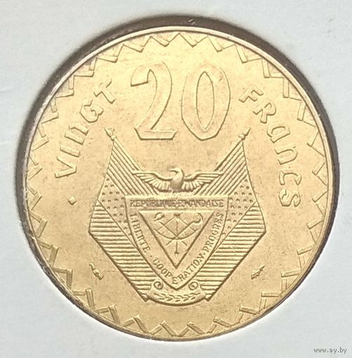 Руанда 20 франков 1977 г. В холдере