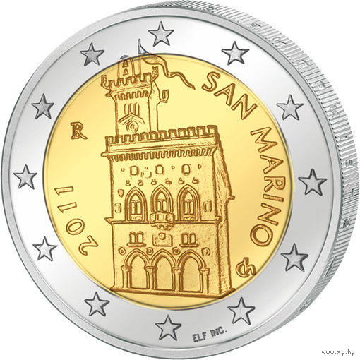 Сан-Марино 2 евро 2011 Unc в холдере