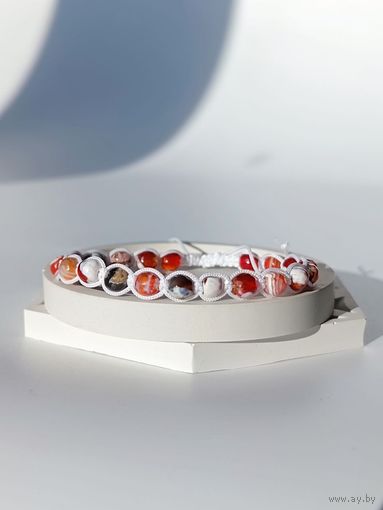 Браслет с тоннированным агатом