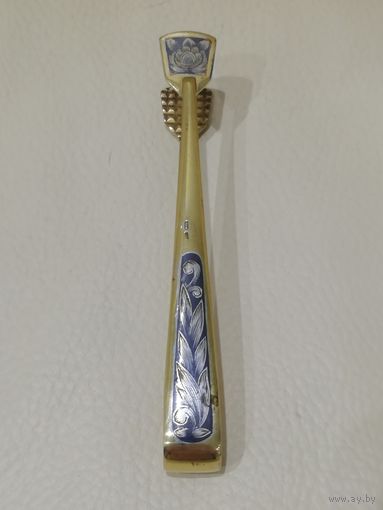 Щипцы для сахара серебро 875 пробы СССР. Северная Чернь. Вес 41 гр