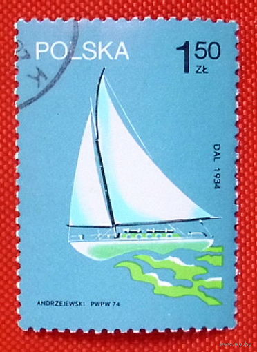 Польша. Парусный спорт. ( 1 марка ) 1974 года.