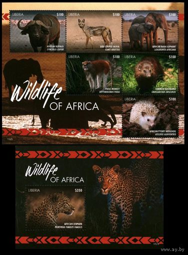 2015 Либерия 6748-6453KL+B711 Фауна - Слоны, Леопард 28,00  евро