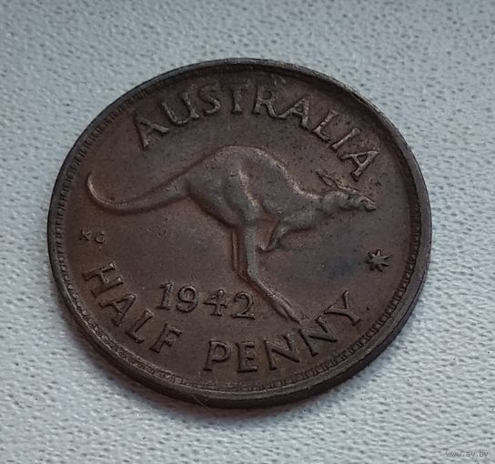 Австралия 1/2 пенни, 1942 Точка после "PENNY" 2-3-2