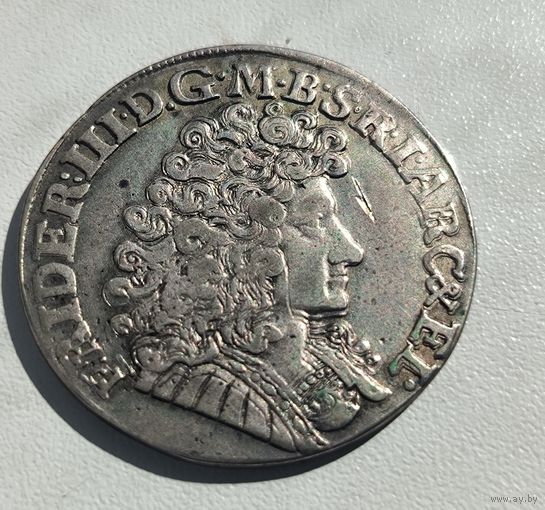 2/3 талера 1689 Бранденбург Германия редкость! Детализация!