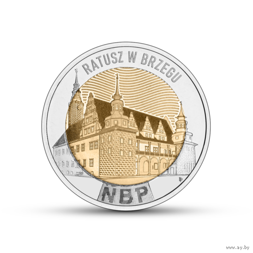 5 злотых 2024 Польша UNC НОВИНКА. Откройте для себя Польшу - Ратуша в Бжеге.