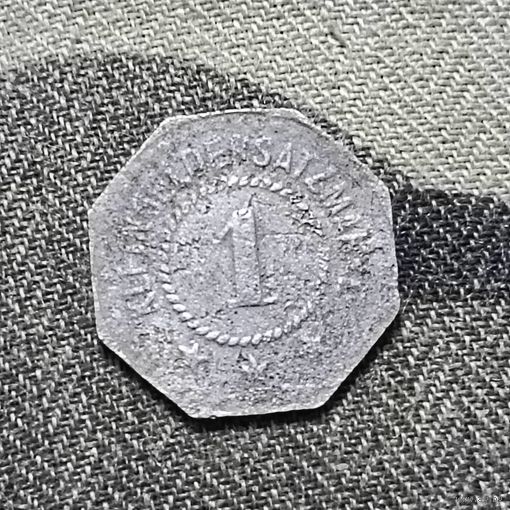 1 пфенниг(1917г.) г.Фленсбург.