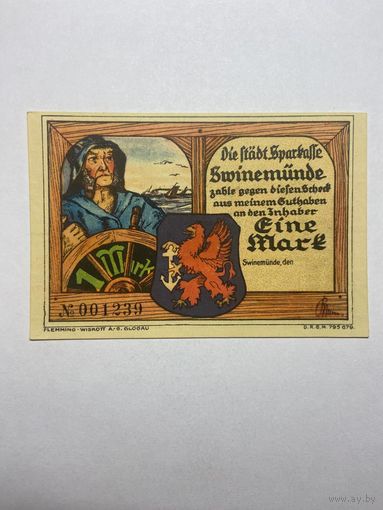 1 марка (нотгельды) г. Германия.-1012