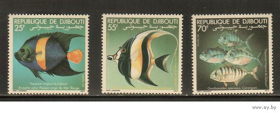 Джибути-1981(Мих.296-298),  ** ,    Морская Фауна ,Рыбы(полная серия)