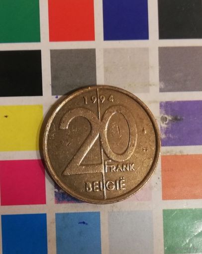 Бельгия (BELGIE) 20 франков 1994