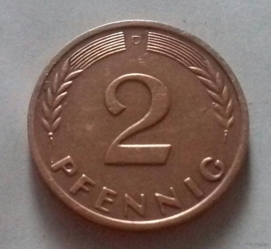 2 пфеннига, Германия 1960 D