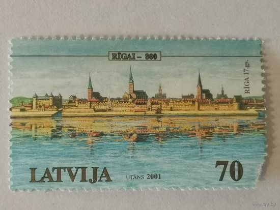 Марка из серии "800-летие Риги" (поврежден уголок)
