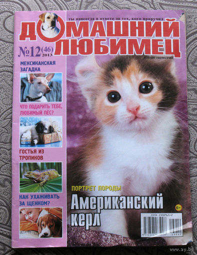 Журнал Домашний любимец. номер 8-9 2005 год номер 12 2013 год