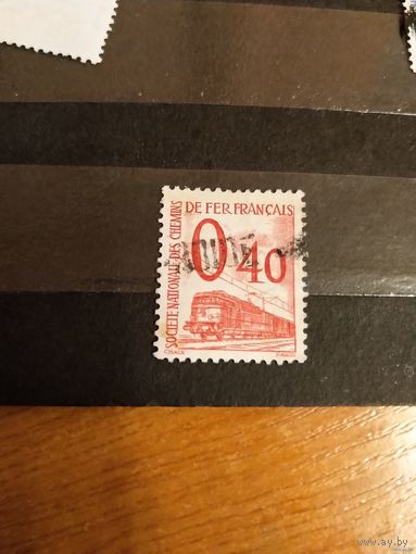 1960 Франция марка оплаты пересылки посылок (пакетов) по железной дороге поезд паровоз Ивер 35 оценка 9 евро (1-6)