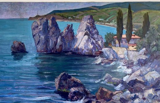 Журавков Ф.Н.;80/120см;х/м;Море и камни