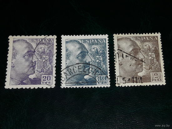 Испания 1939 - 1953 Стандарт. Генерал Франко. 3 марки одним лотом