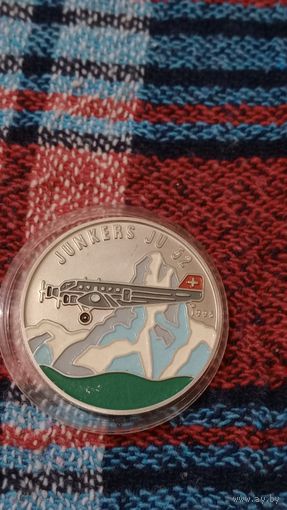 Конго 100 франков 1998 самолёт Юнкерс -52
