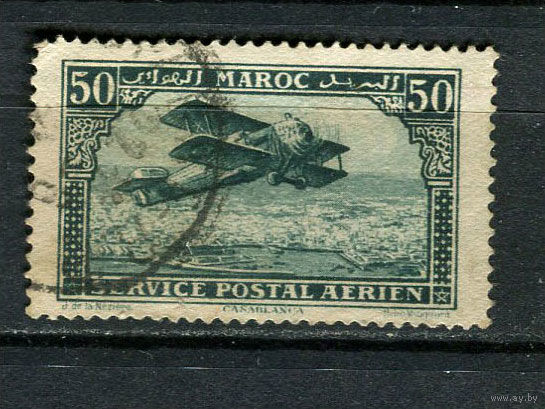 Французский протекторат  - Марокко - 1922/1926 - Авиация 50С - [Mi.40II] - 1 марка. Гашеная.  (Лот 30HX)-TG3P38
