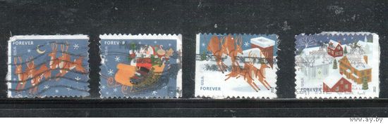 США-2012 (Мих.4899-4902) , гаш.  , Рождество и Новый год(полная серия) (1)