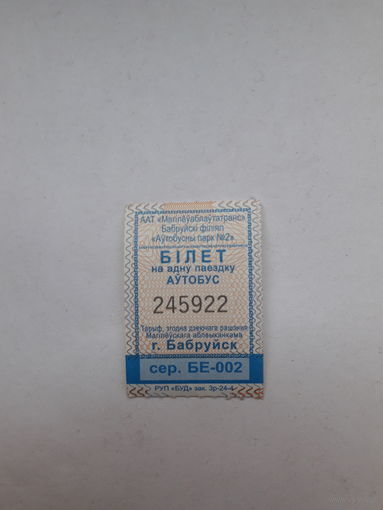 Проездной талон Автобус Бобруйск БЕ 2024