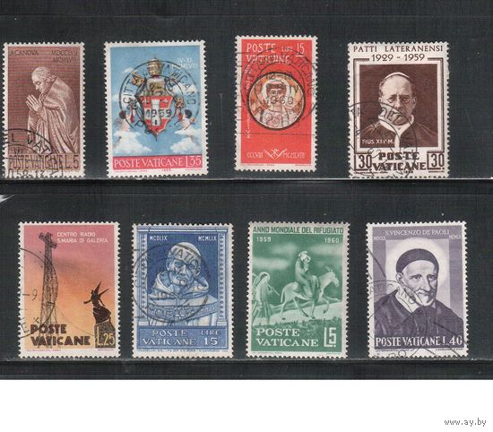 Ватикан-1958-1960,    гаш. , Религия, 8 марок