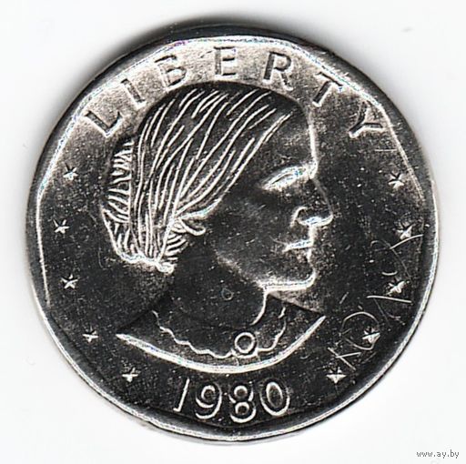 1 доллар США 1980 год Сьюзен Б. Энтони (без знака МД) _состояние aUNC/UNC