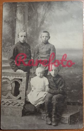 1910-е Открыточный формат мальчишки ретро студийное фото