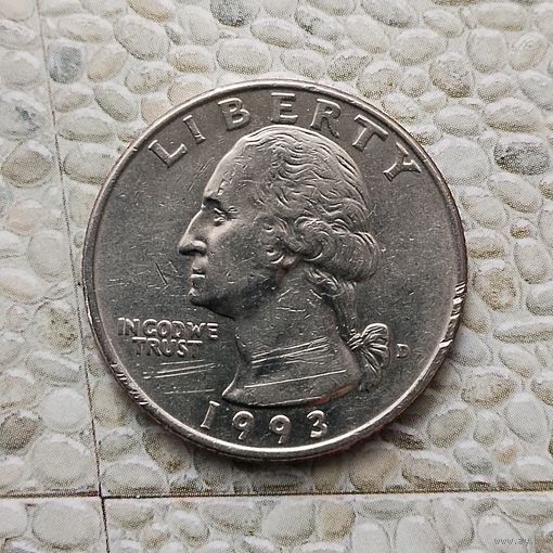 1/4 доллара (квотер) 1993(D) года США.