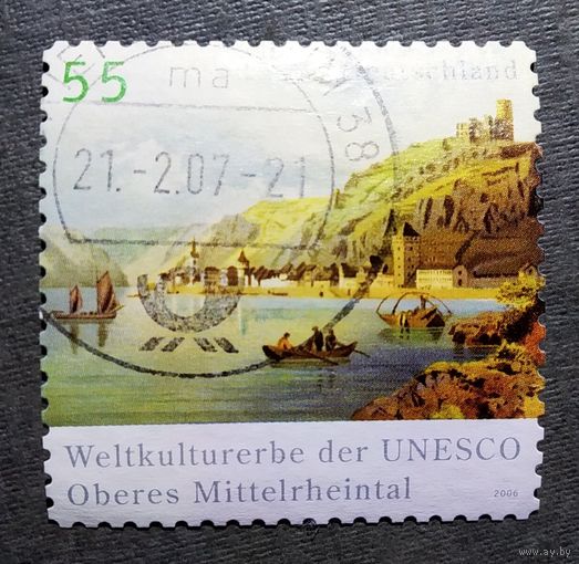 Марка Германия 2006 год Долина Рейна