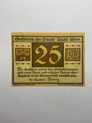 25 пфенингов (нотгельды) г. Германия.-1012