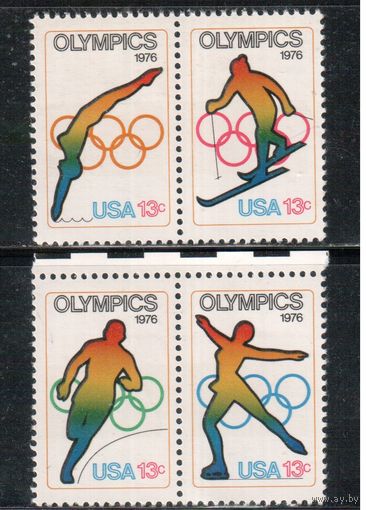 США-1976, (Мих.1282-1285) , **  , Спорт, ОИ-1976, (полная серия)(2)