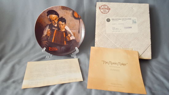 Тарелка коллекционная. Норман Роквелл. "Композитор"("The musik maker") 1981г. Knowles. США.
