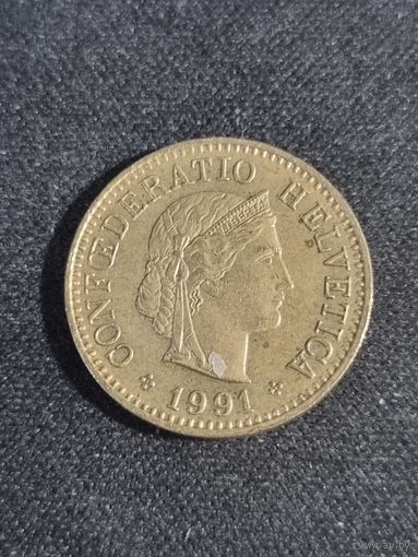 Швейцария 5 раппенов 1991