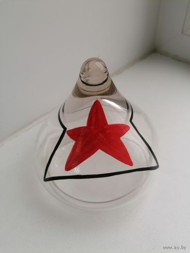 Набор от коньяка - Буденовка (верхняя часть) СССР, Агитация, стекло