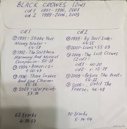 CD MP3 дискография BLACK CROWES на 2 CD