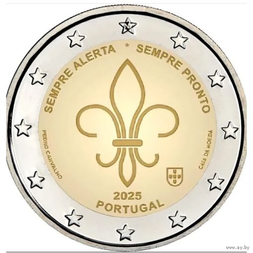 Португалия 2 евро 2025 Международное скаутское и молодежное движение, скауты UNC из ролла