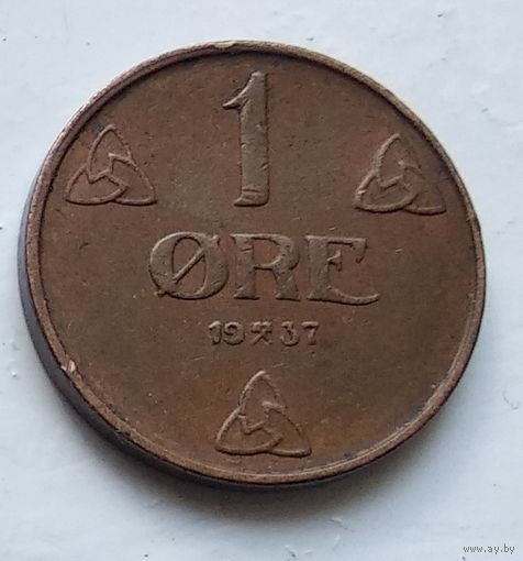 Норвегия 1 эре, 1937  4-11-3