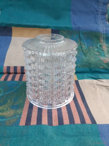 Плафон цилиндрический, изящный, стекло, СССР