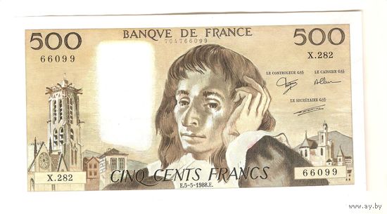 500 франков 1988 г.