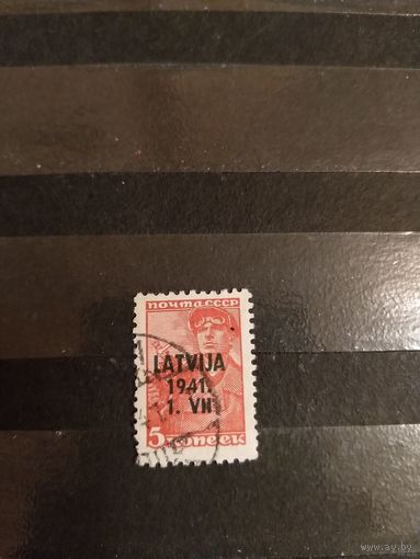 1941 Германия Рейх оккупация СССР (Латвии) война гашеная встречается намного реже чистых (3-13)