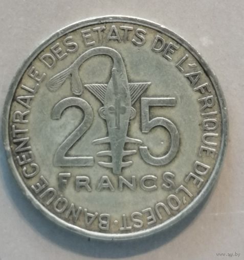 Западная Африка (ВСЕАО) 25 франков, 2012 г., КМ# 9