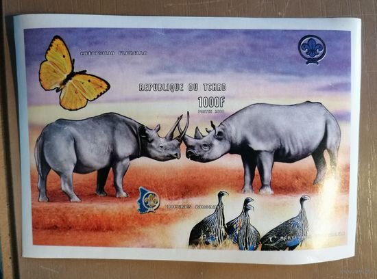 Марка Чад 2000 г., коллекционный выпуск посвященный дикой природе Африки