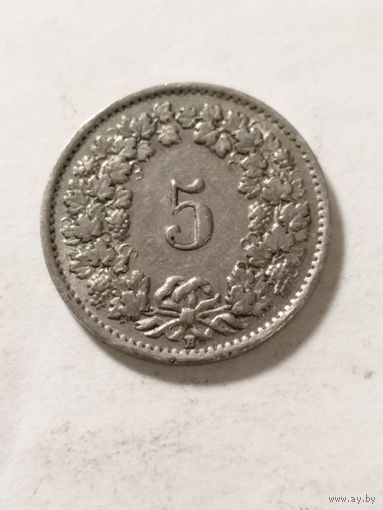 Швейцария 5 раппен 1947